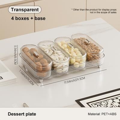 Combo Retail Shop Piece Of Home Living Fruit Bowl For Living Room, Simple Style Nut And Dry Fruit Container With Lid transparent
