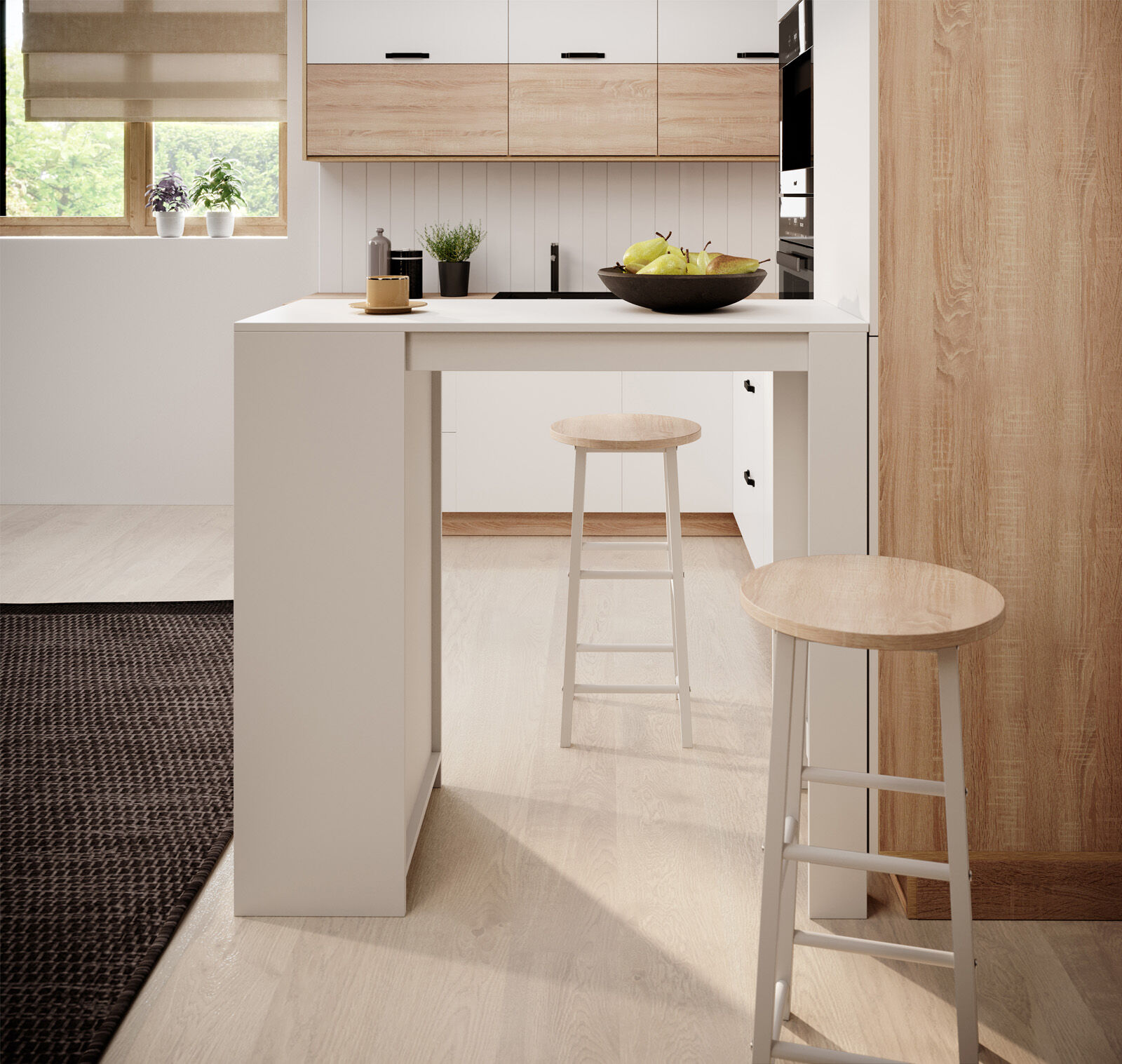 MB Muebles Bonitos Mesa alta Kyra  (140cm) cor branca