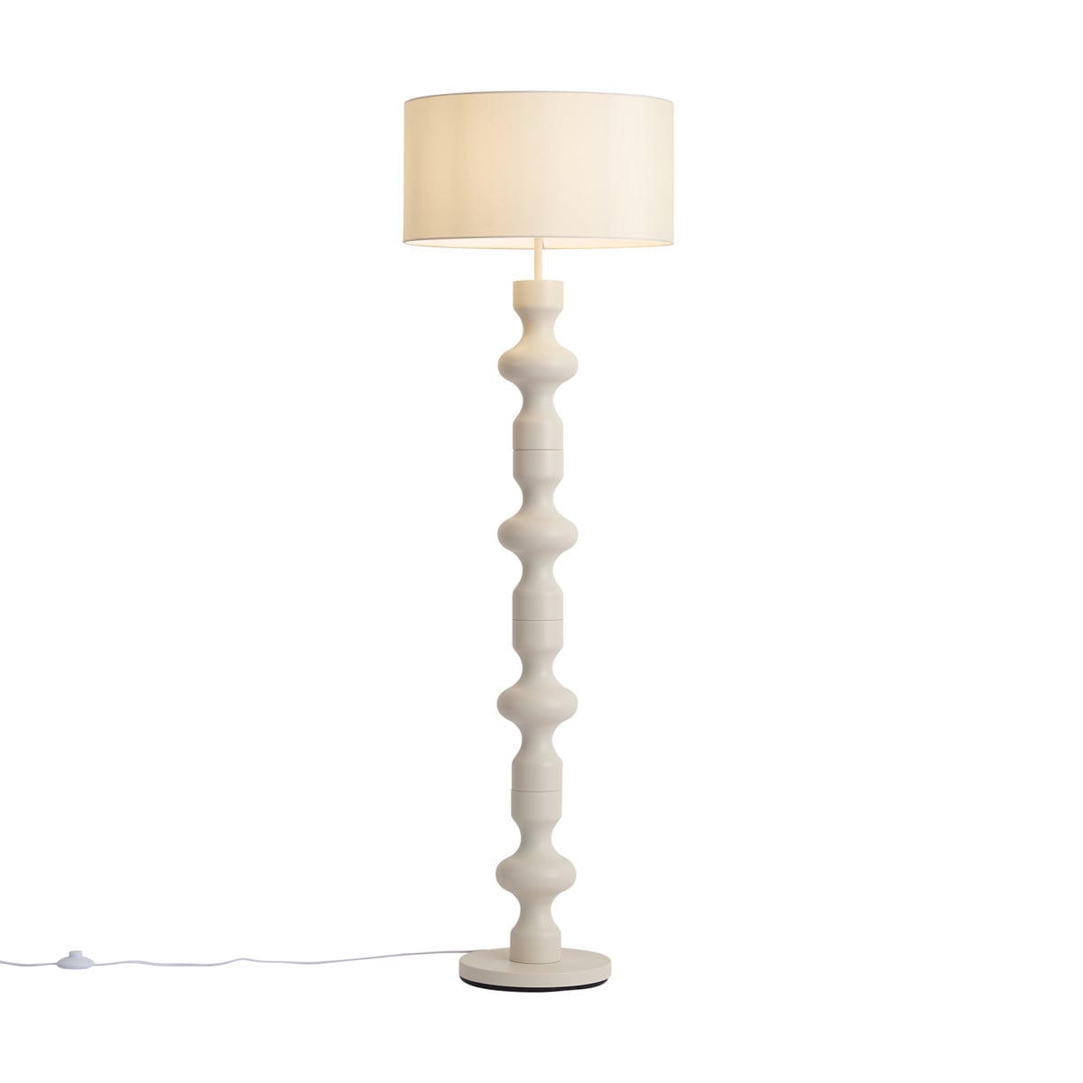 Qazqa Captain Retro vloerlamp beige met stoffen kap, Hoogte: 160 cm