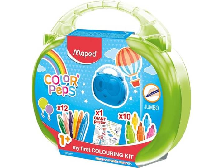 Maped M897416 - schilderset KIDS-Box, Color'Peps, 12 viltstiften met kleurboek