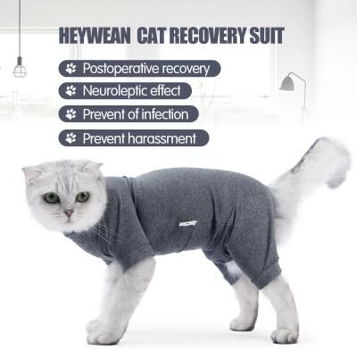 Uplift Essentials Breathable Cotton Cat Recovery Suit Anti Licking Post Surgery Medical Vest & Weaning Onesie xs