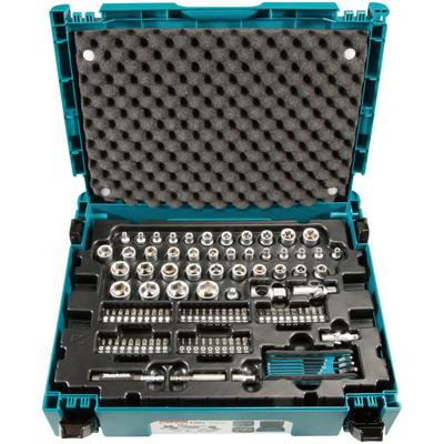MAKITA Werkzeugset "E-08713", blau (petrol), B:29,5cm H:11cm L:39,5cm, Werkzeugsets, 120-tlg., Handwerk und Zubehör in einem MAKPAC Gr. 1, inkl. Koffer