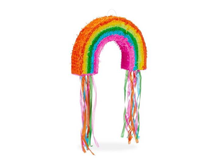Relaxdays ensemble de 3 piñatas arc-en-ciel