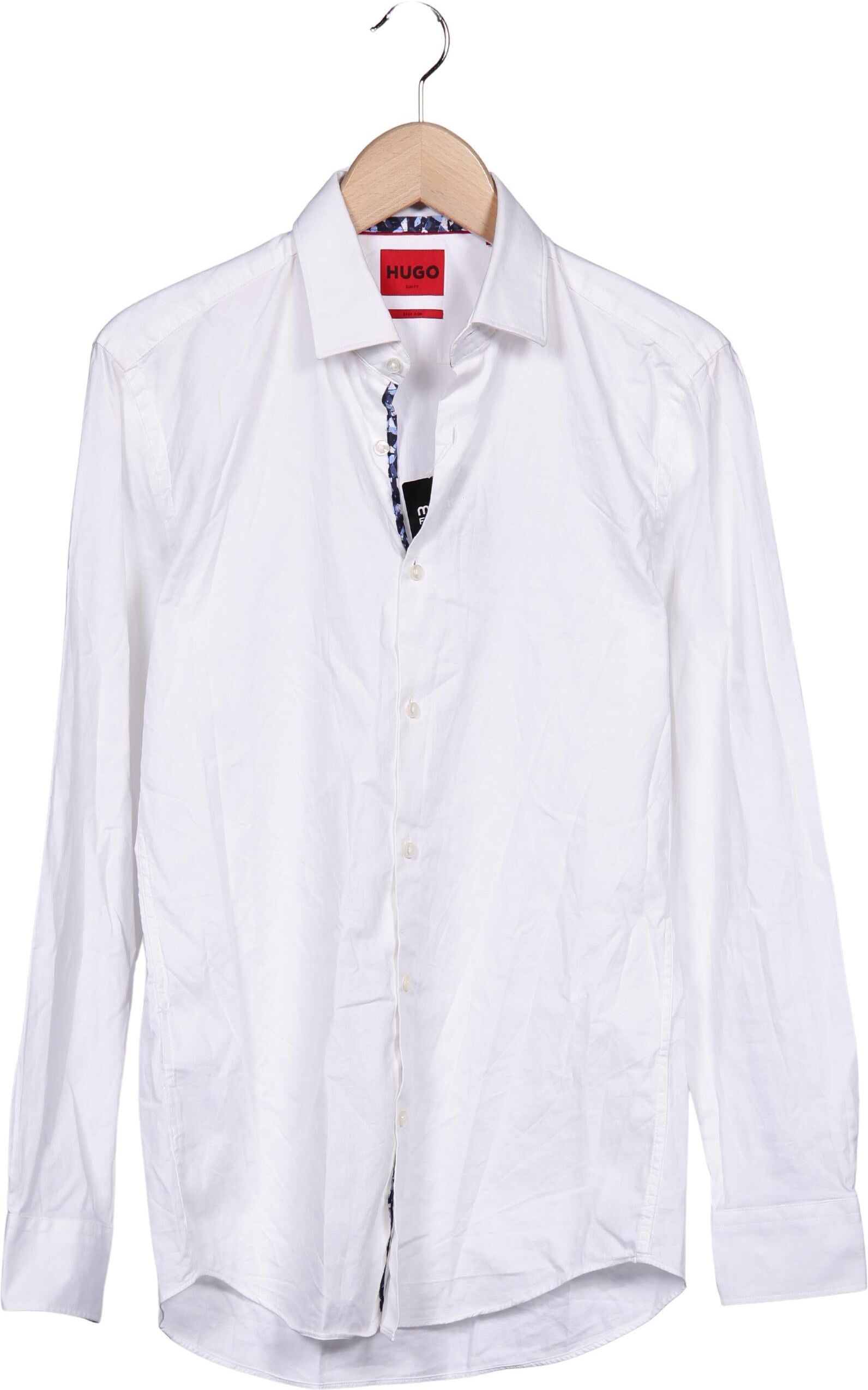 Hugo by Hugo Boss Herren Hemd, Weiß, Gr. 38, Baumwolle - Second Hand