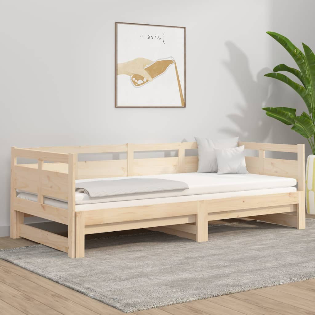 Ophelia & Co. Alviso Solid Wood Daybed with Trundle Bed Brown 80 x 200cm
