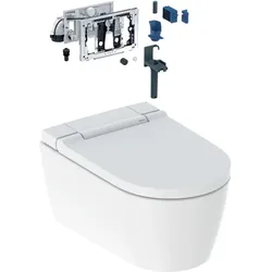Geberit Wand-Dusch-WC Komplettanlage AquaClean „Sela“ 375 × 390 × 565 mm in weiß alpin, Befestigung sichtbar