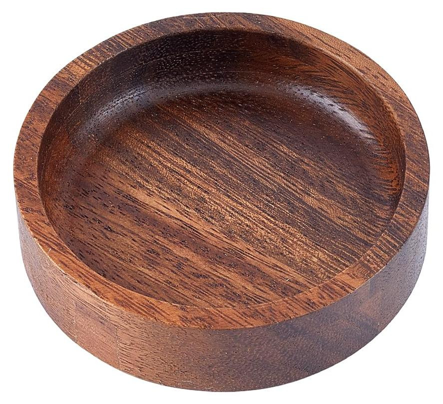 Decoratieve serveerschaal van acaciahout voor sieraden, 10 cm
