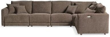 Tristan Power Sectional Seating - Pre-Configured, 5 Piece Sectional, Power Reclining 5Pc Sectional/Everett Mushroom - Grandin Road