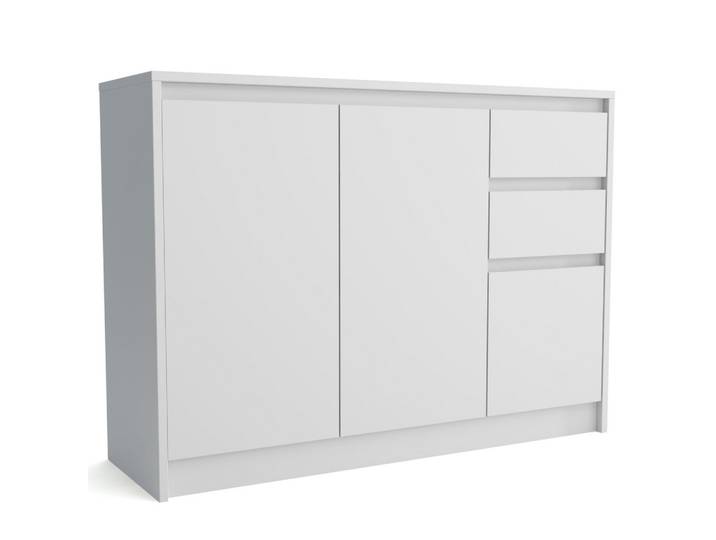 KOMMODE ASTORRE 113/82/35 cm mit 2 Schubladen 3 Türen Weiß