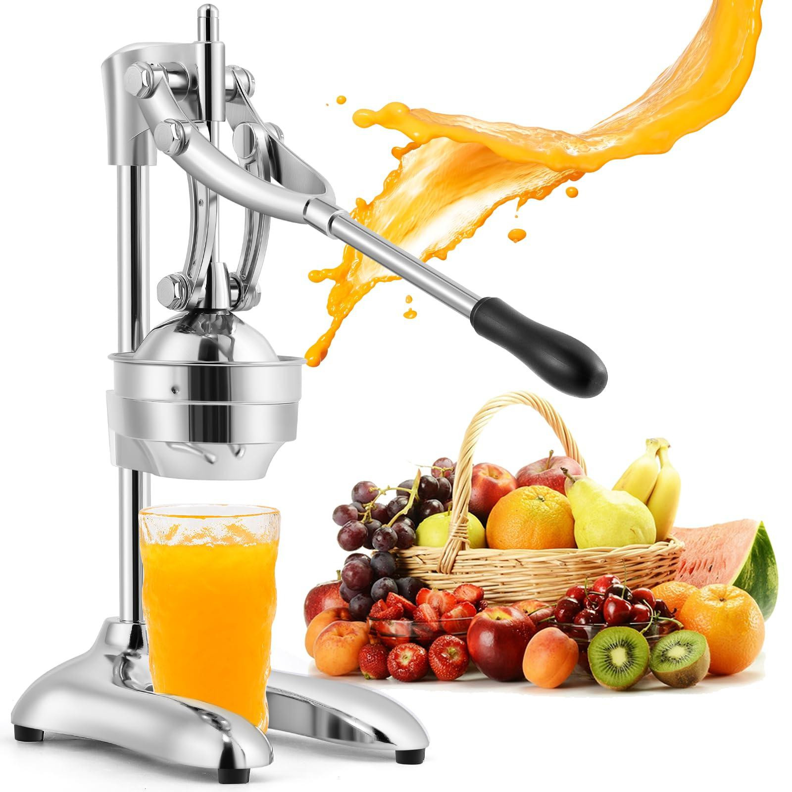 Dripio Handmatige citruspers met 2 persenkoppen, roestvrij staal, zilverkleurig