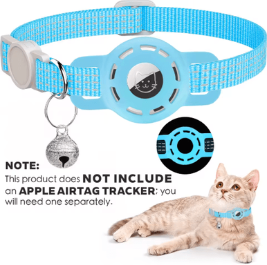 Inspire Picks TrackSafe AirTag Cat Collar With Reflective Breakaway Design blue not Included Airtag