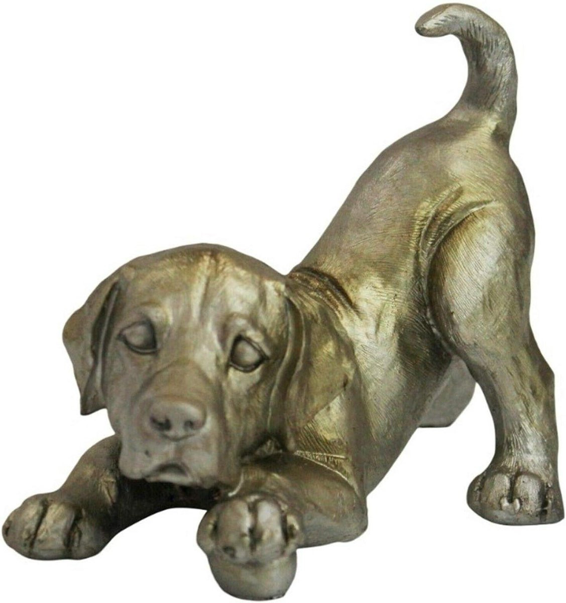 Bruin Puppy Beeldje - Hond Sculptuur voor Huisdecoratie - Hoogte: 14 cm