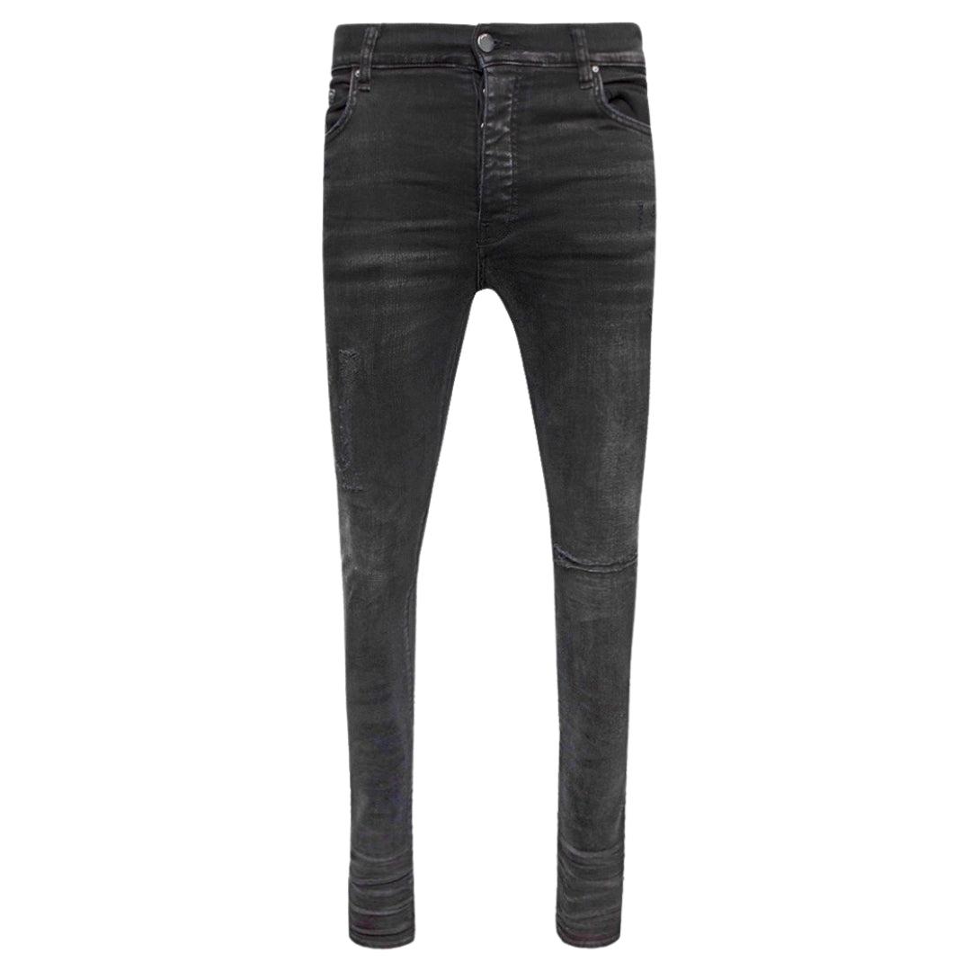 Amiri slim-fit versleten Amiri-logo verouderde zwarte denimjeans