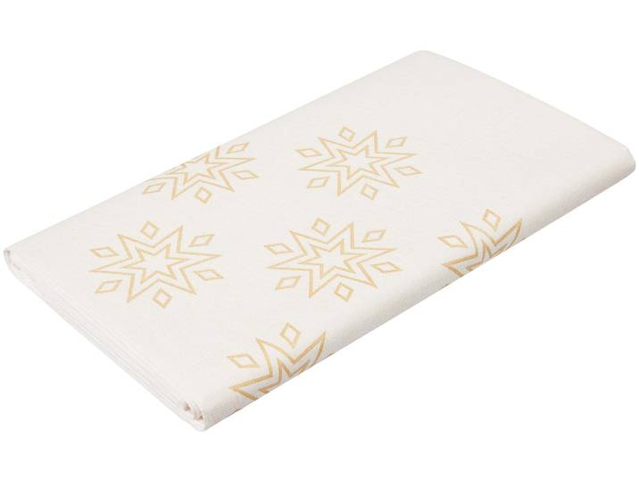 Tischdecke 138x220cm weiss/gold Sterne