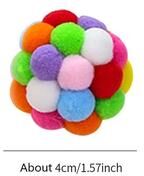 Uplifted Finds Colorful Handmade Elastic Bell Ball Interactive Cat Toy multicolor