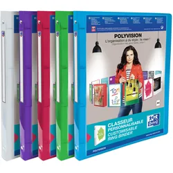 Elba, Ordner, Präsentationsringbuch POLYVISION, 20 mm, sortiert aus PP, DIN A4, 4-Ring-Reißverschlussmechanik (A4, 20 mm, 1 Stk.)