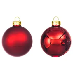 Weihnachtskugeln aus Glas, rot, 6 cm Ø, 12 Stück