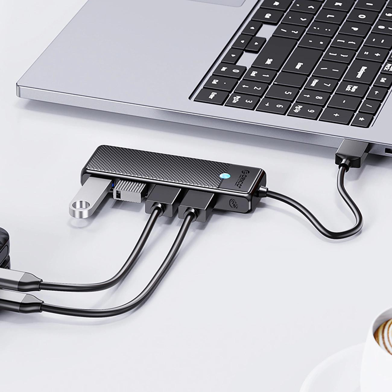 Orico USB-A Hub Papw4A-C3 dockingstation met 4x USB-A 3.0 poorten - Zwart