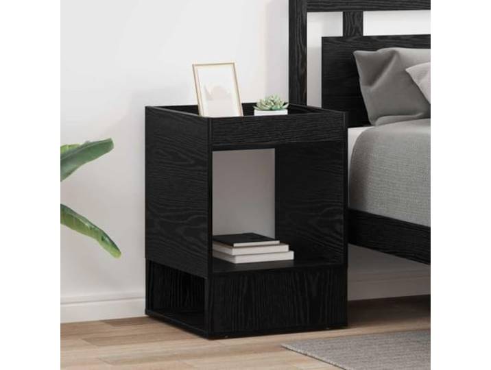 IBUQDDV Beistelltisch 2 STK. Schwarz Eichen-Optik 40x40x56 cm Holzwerkstoff Rechteckige Form, glatte Oberfläche, stabil, pflegeleicht, für Wohnzimmer, moderne Optik