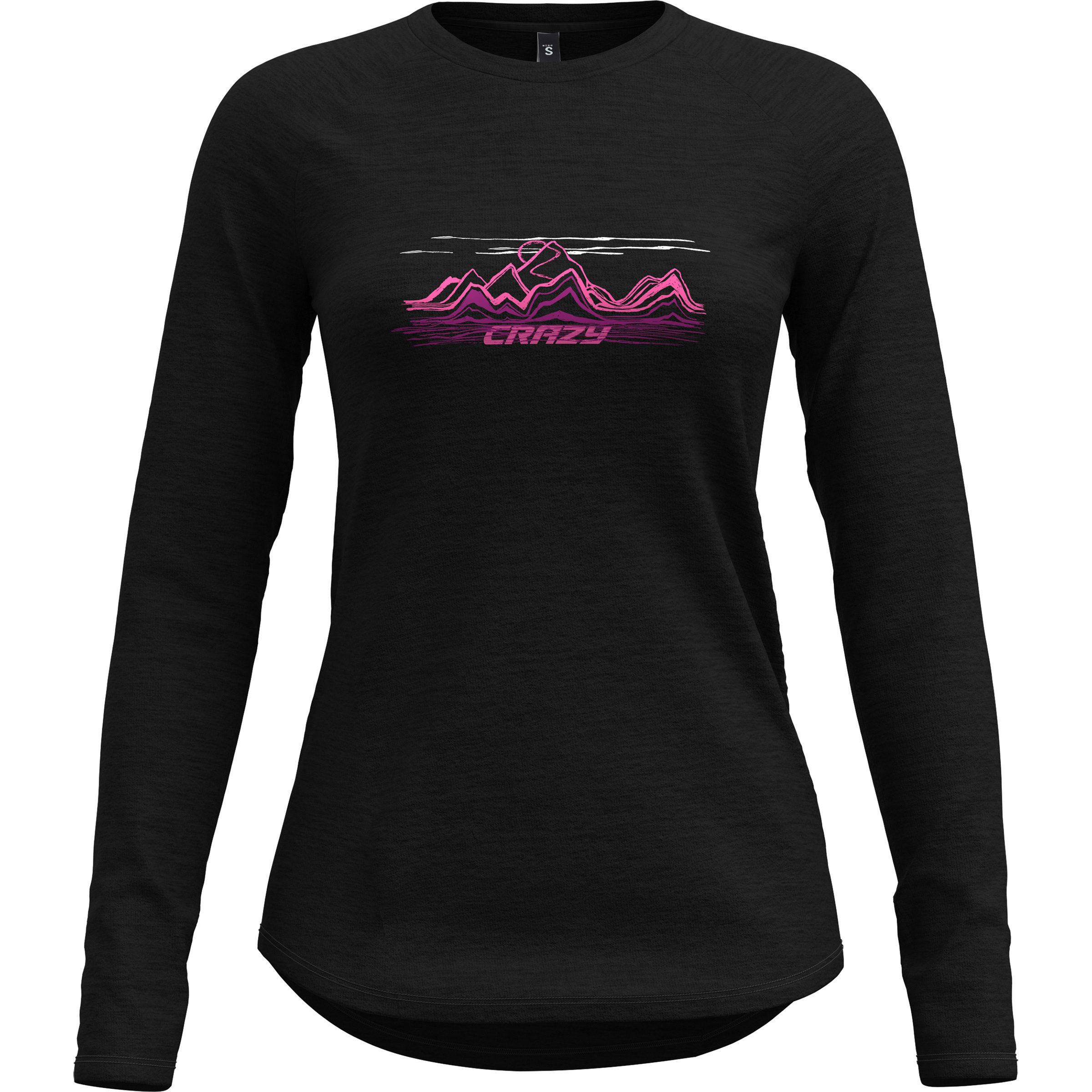 Crazy Merino Logo Damen Longsleeves Merino schwarz Größe L Lifestyle Geruchsneutralisierend Merinowolle