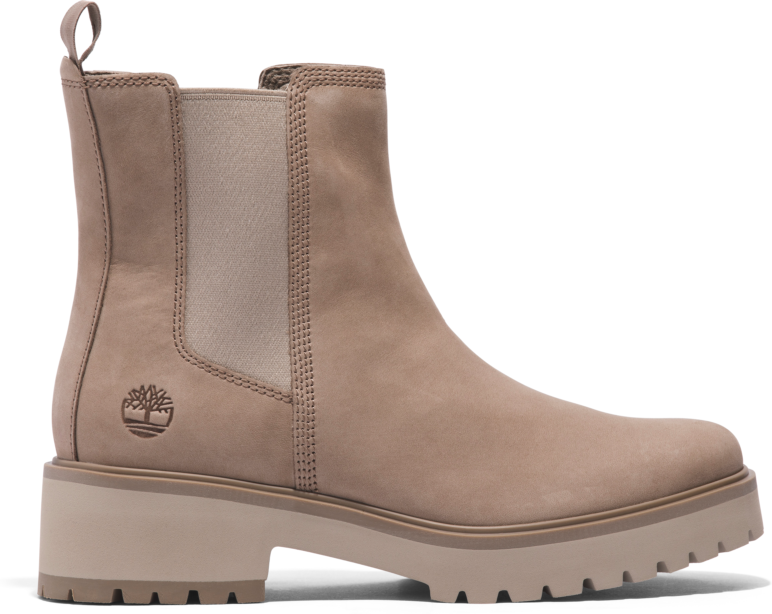 Schnürboots TIMBERLAND "CARNABY COOL MID CHELSEA BOOT", Damen, Gr. 38,5, beige (taupe gray), Leder, Schuhe Schnürboots, Stiefelette, Winterschuhe, Ankle Boots taupe gray 38,5