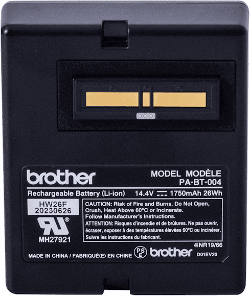 Brother Li-ion battery, require PA-BB-004, Battery base