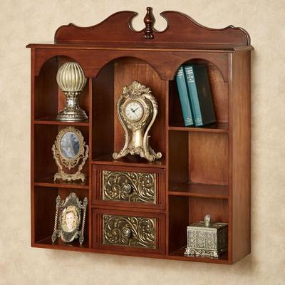 Touch of Class Sarantino Wall Curio Cabinet Natural Cherry , Natural Cherry