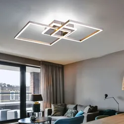 Deckenlampe weiß LED Deckenleuchte Wohnzimmer Designleuchte, Alu, 30W 1300lm warmweiß, LxH 47x7,5 cm