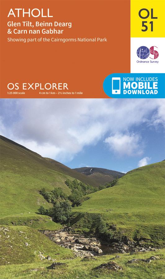 Carte de randonnée n° OL051 - Atholl, Glen Tilt, Beinn Dearg (Ecosse)   Ordnance Survey - Explorer - papier