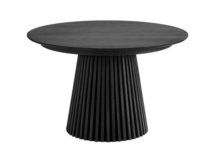 Esstisch ausziehbar Aunira Eiche Furniert, MDF schwarz B 120 T 120 cm - Esstisch ausziehbar
