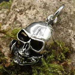 Drachensilber Totenkopf Schmuck Anhänger Silber 925 Skull Rose Gothik - Silber