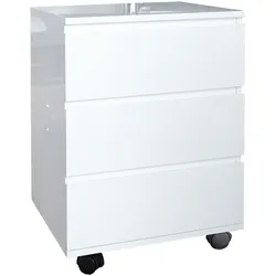 riess-ambiente Rollcontainer BIG DEAL - 45cm weiß Hochglanz 3 Schubladen modern