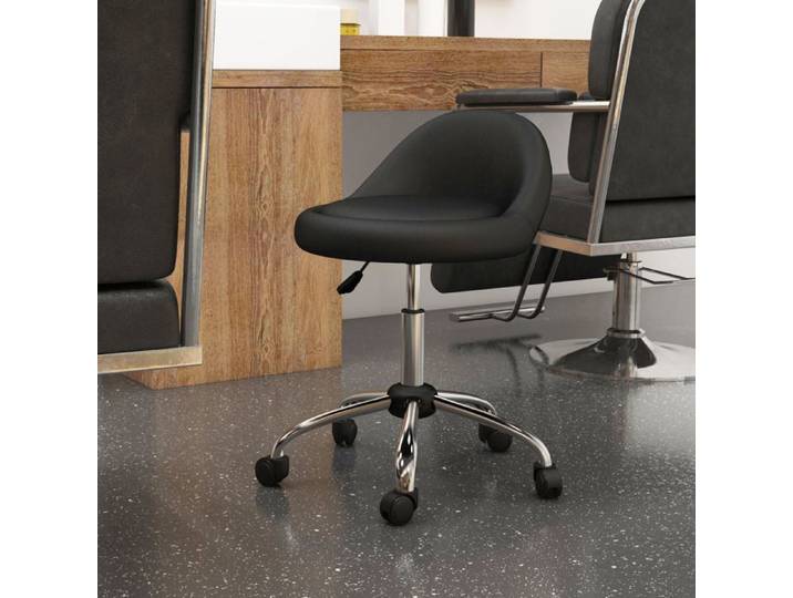 Tabouret à roulettes tabouret de travail pivotant 360° hauteur réglable 43-55 cmrevêtement synthétique noir