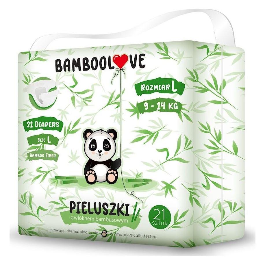 Bamboolove bamboo fiber disposable diapers L (9-14 kg) 21pcs. (Tragepack, 21 Stk.) (BAM000003)