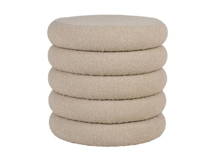 House Nordic Pouf Brooklyn, in Grau, Stoff - 44x44x44cm (BxHxT)