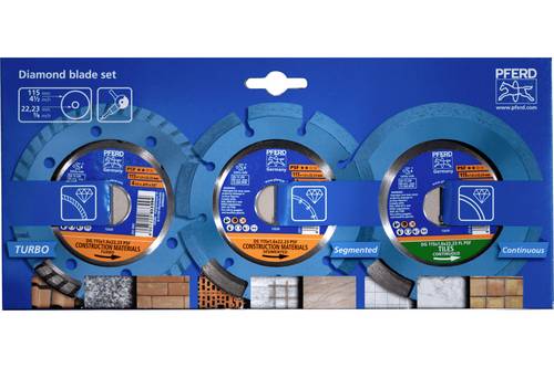 PFERD TOOLS 68300062 SET 115x1,6/1,9x22,23 START Diamanttrennscheibe Durchmesser 115mm Bohrungs-Ø 22.23mm Fliesen, Kacheln 1 Set