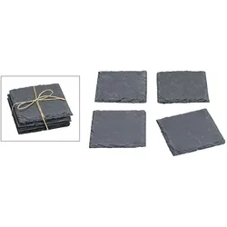 alpina, Untersetzer, Untersetzer Schiefer 4er 10x10cm (4x, Glasuntersetzer)