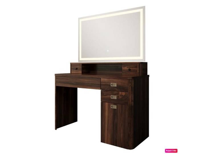 Coiffeuse Neria 120cm avec miroir LED Chêne rustique Vicco 54332