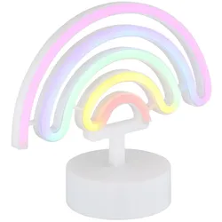 Tischleuchte Neonleuchte Regenbogen Kinderzimmer Neonlicht Dekolampe Batterie, Kunststoff weiß, LED 2W, LxBH 22,5x10x19,5 cm