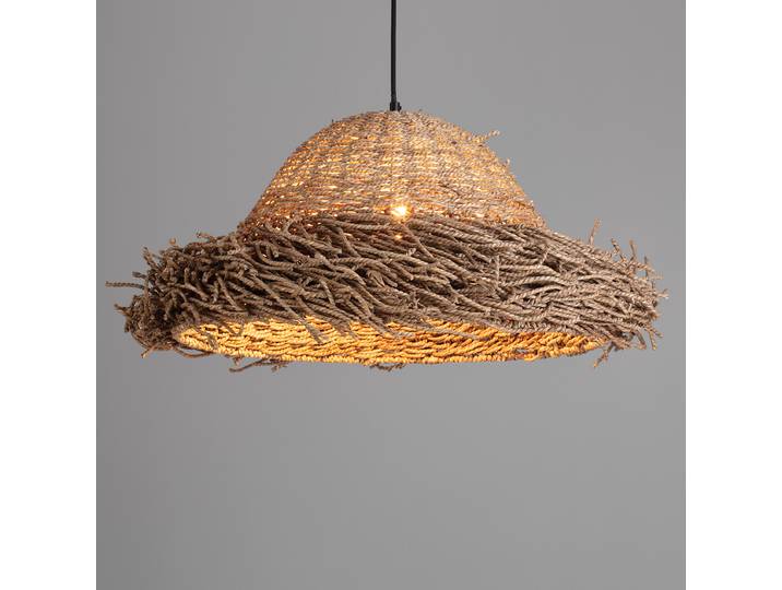 Pendelleuchte Natu Ø 65cm Braun/Braun Seegras LED E27