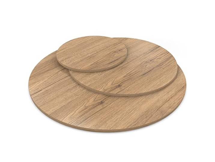 AUPROTEC Tischplatte 28mm rund Ø 1600 mm Eiche Sanremo Classic Holzplatte melaminharzbeschichtet Spanplatte mit Umleimer ABS Kante Auswahl: 160 cm