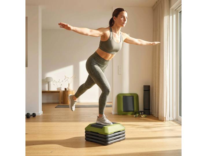 SPORTNOW Step Fitness Hauteur Réglable 10-30cm Vert 150kg
