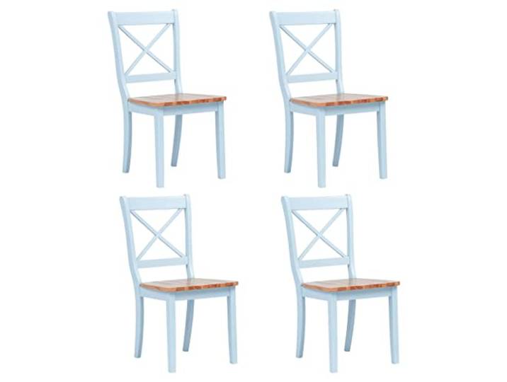 HGPOTUY 4er Set Esszimmerstühle Grau Massivholz Kautschukbaum Ergonomisches Design, Polierte Oberfläche, Pflegeleicht, 110 kg Belastbar