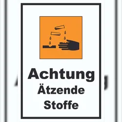HB-Druck Schild Gefahrensymbol ätzend hochkant A0 (841x1189mm)