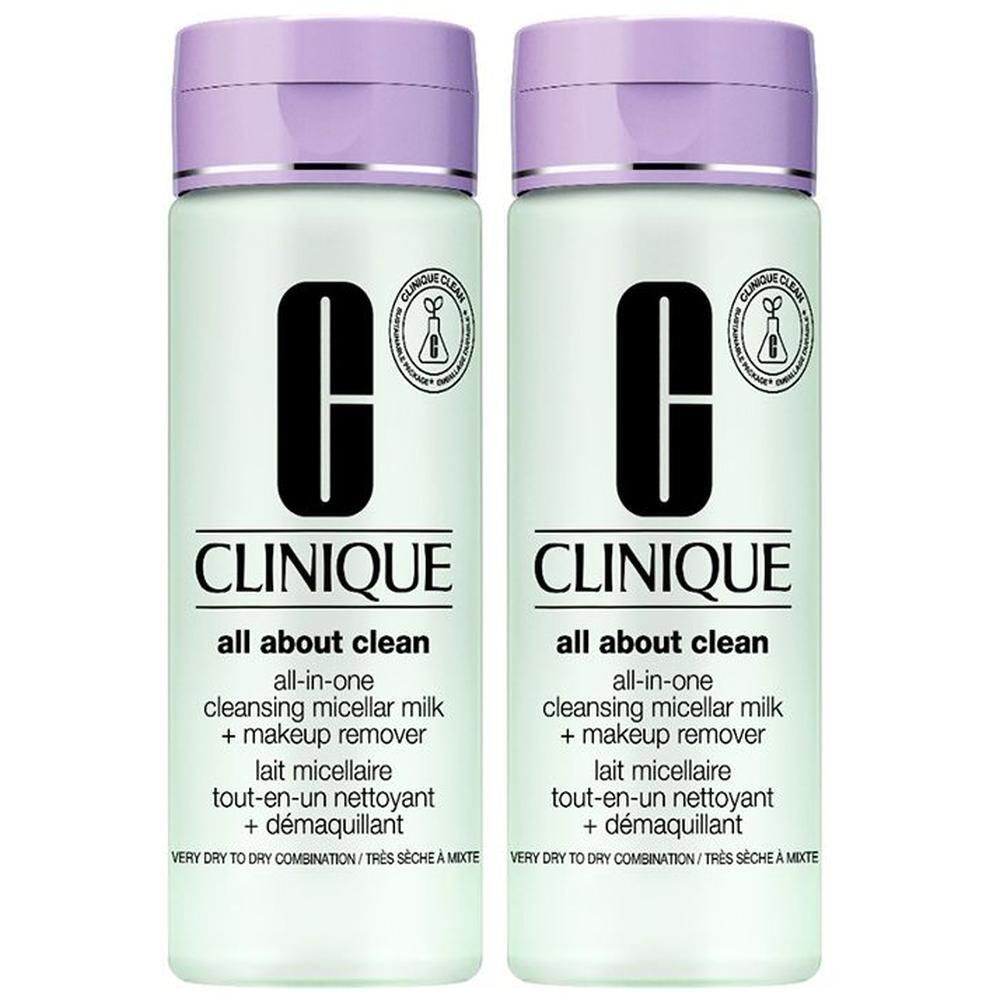 Clinique All About Clean All-in-One Cleansing Micellar Milk + Make-Up Remover 1 & 2 x2 2x200 ml Reinigungsmittel