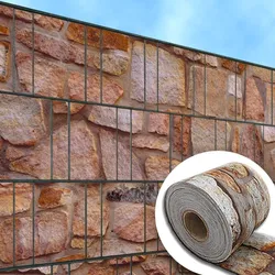 zaun|zu® Sichtschutzstreifen Sandstein bedruckter Sichtschutz 2,5m x 2,0m