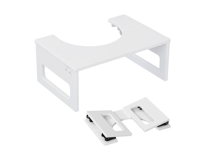 Klappbarer Toilettenhocker Bambus Weiss