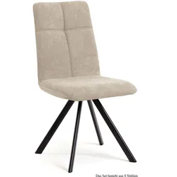 ESSZIMMERSTUHL (8er-Set) Davyd 47x92x60 Schwarz/Natur