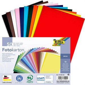 Folia Fotokarton 6145009 sortiert A4 300g 50 Blatt