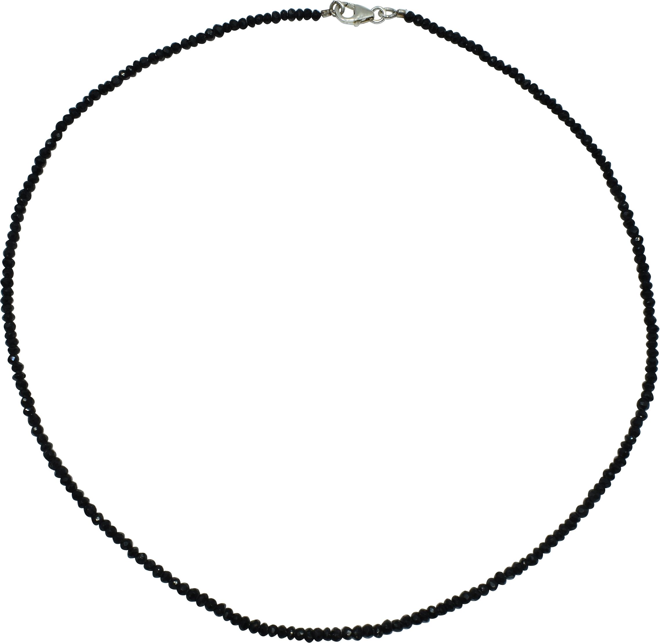 Kette ohne Anhänger FIRETTI "Schmuck Geschenk Silber 925 Halsschmuck Halskette Spinell" Gr. 42, silber (silberfarben, schwarz), Halsketten, Damen, 42, Silber 925 (Sterlingsilber), B: 3mm, Made in Germany - mit Spinell, B:3mm
